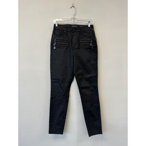 Blackcraft Jeans Womens 26‎ Black High Rise Skinny Pentagram Zip Pockets Goth
